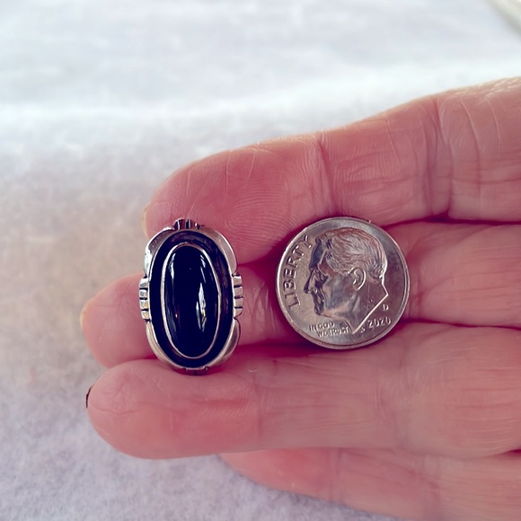 Leonard Nez Onyx & Sterling Earrings - Picture 2 of 5